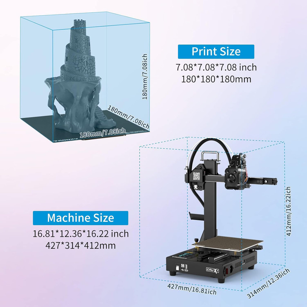 CRUX 1S Mini 3D Printer - Fast, Compact & Beginner-Friendly, 7.09" Build Size
