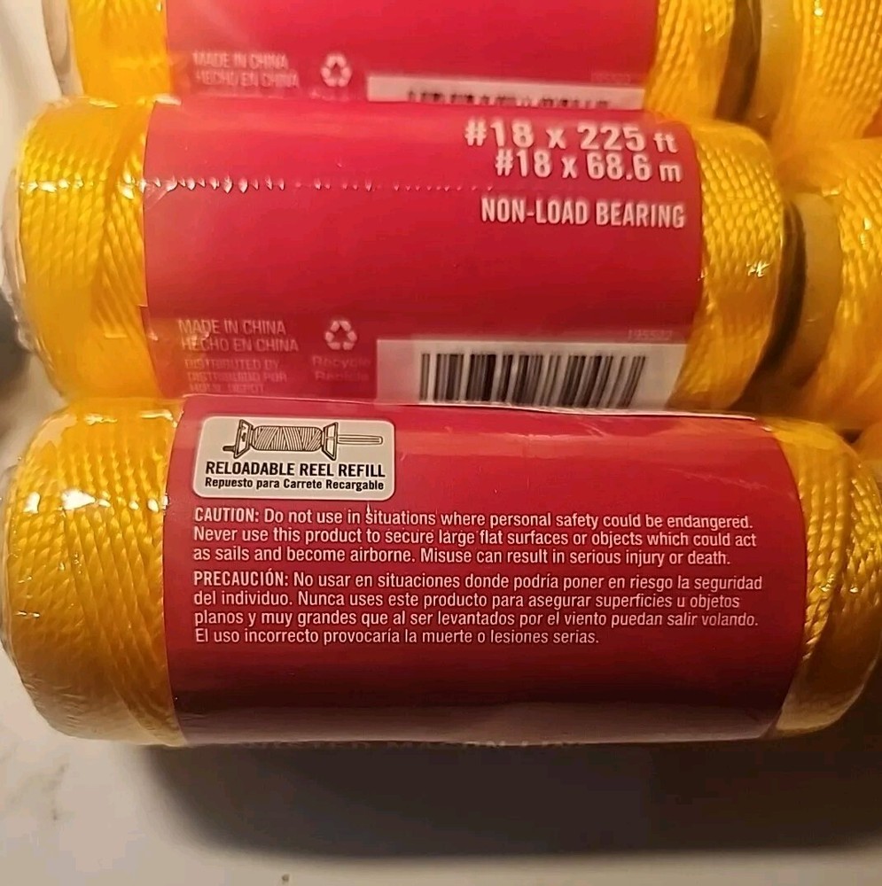 14X Twisted Mason Construction Line #18 Measuring Layout String Orange