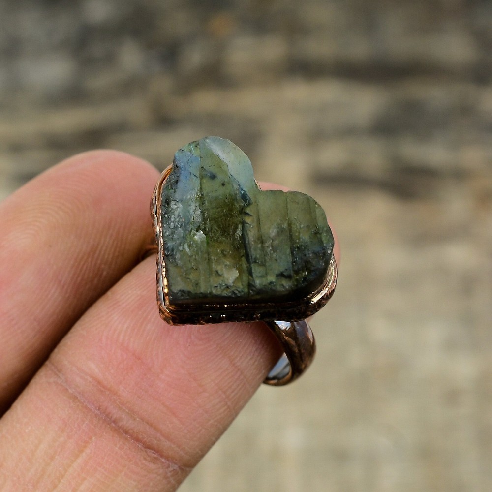 Labradorite Copper Sister Gift Electroformed Adjustable Ring Size Adjustable