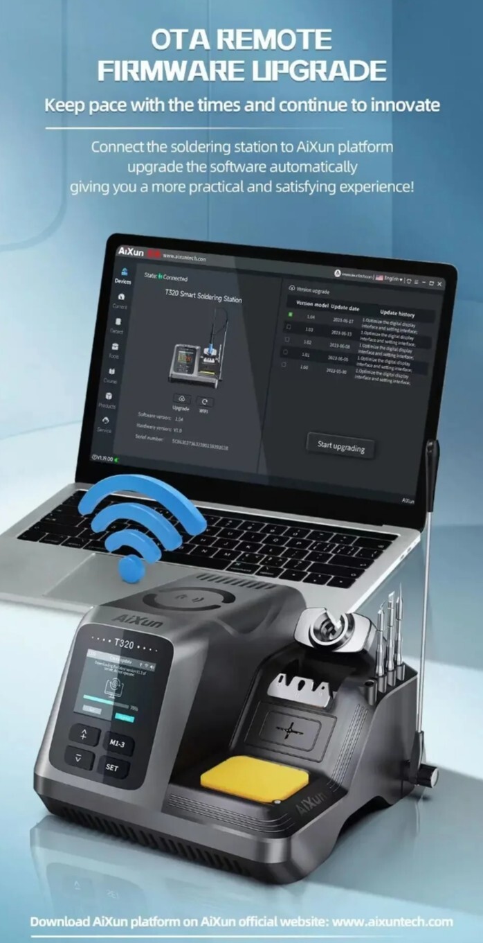 JCID AIXUN T320 Smart Soldering Station With T210 and T245, 2 Handles 6 Tips