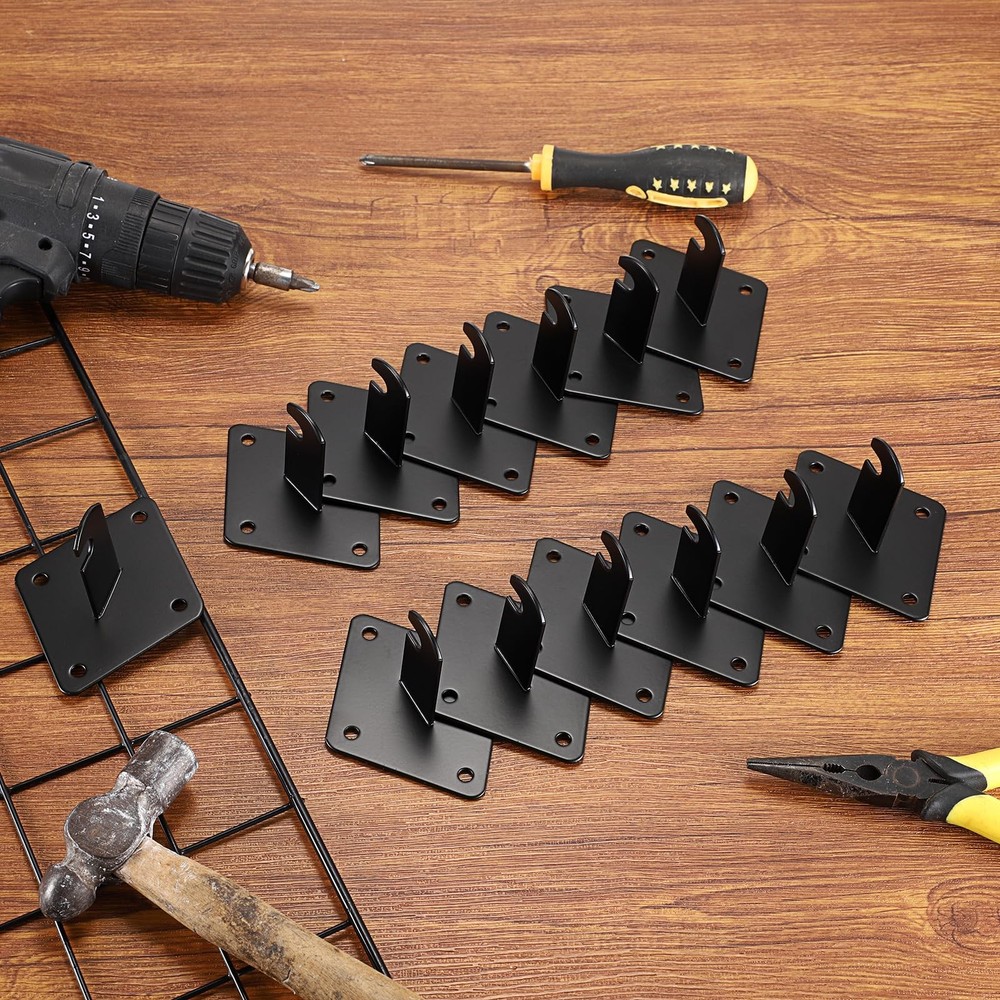 16 PCS Gridwall Mount Brackets, Metal Grid Panel Accessories, Wall Mounting B...