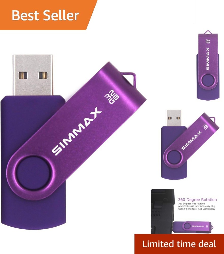 Durable 32GB Swivel Thumb Drive - Lightweight USB 2.0 Flash Storage Solution