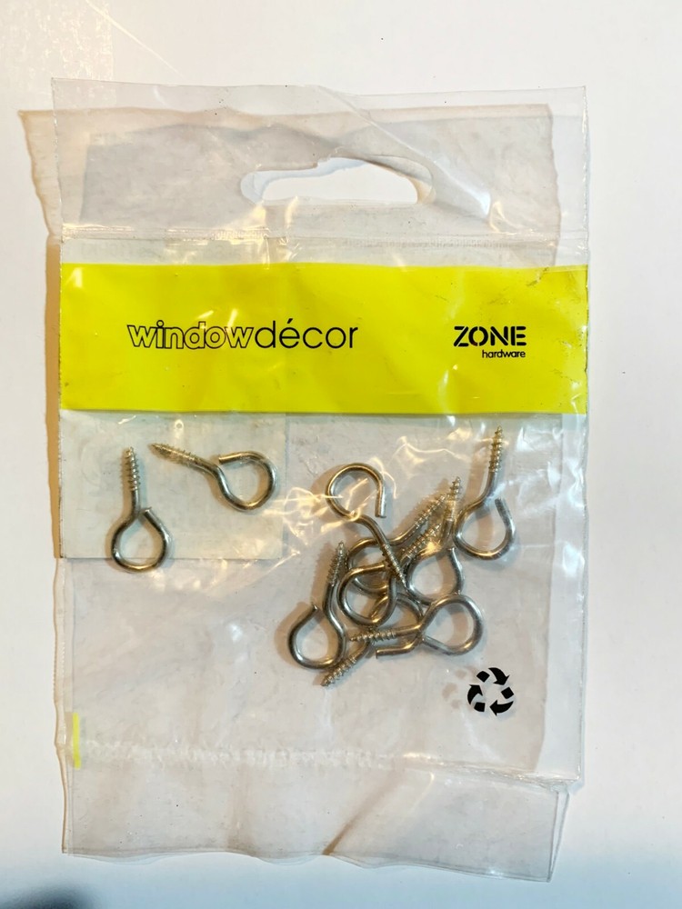 SCREW EYES 21mm 10 Pieces, Self Tapping Thread - Silver