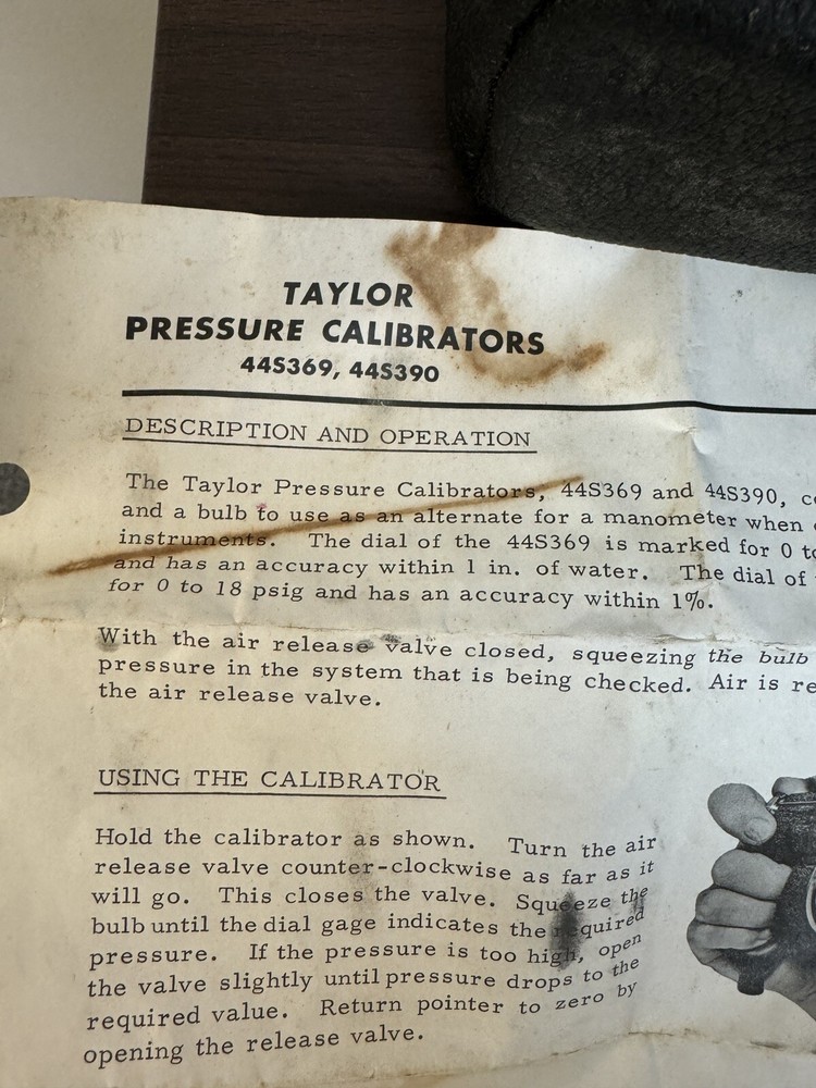 Taylor Flow Meter Calibrator 44S369