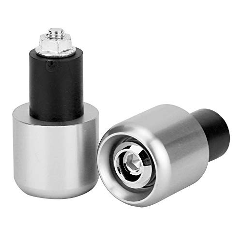 2Pcs Motorcycle Handle Bar End Plug, Easy Installation and Direct Silver
