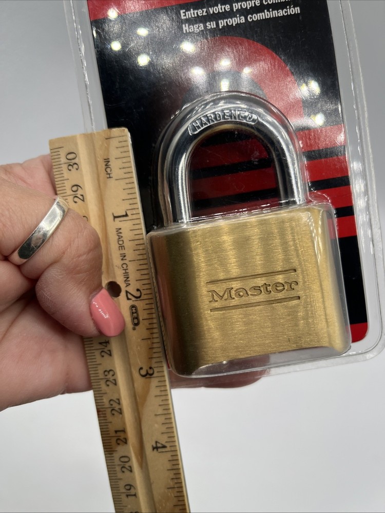 Master Lock Resettable Combination Padlock 2" wide Brass 175D NEW