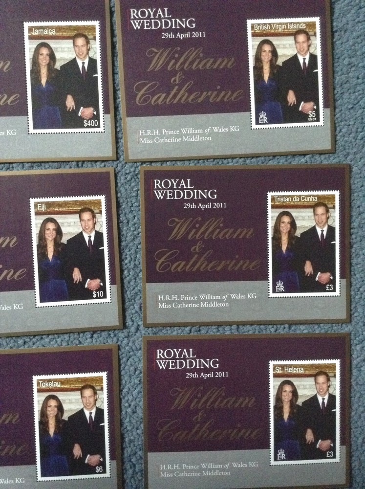 Assorted collection of NINE different Royal Wedding 2011 Mini sheets - All Mint