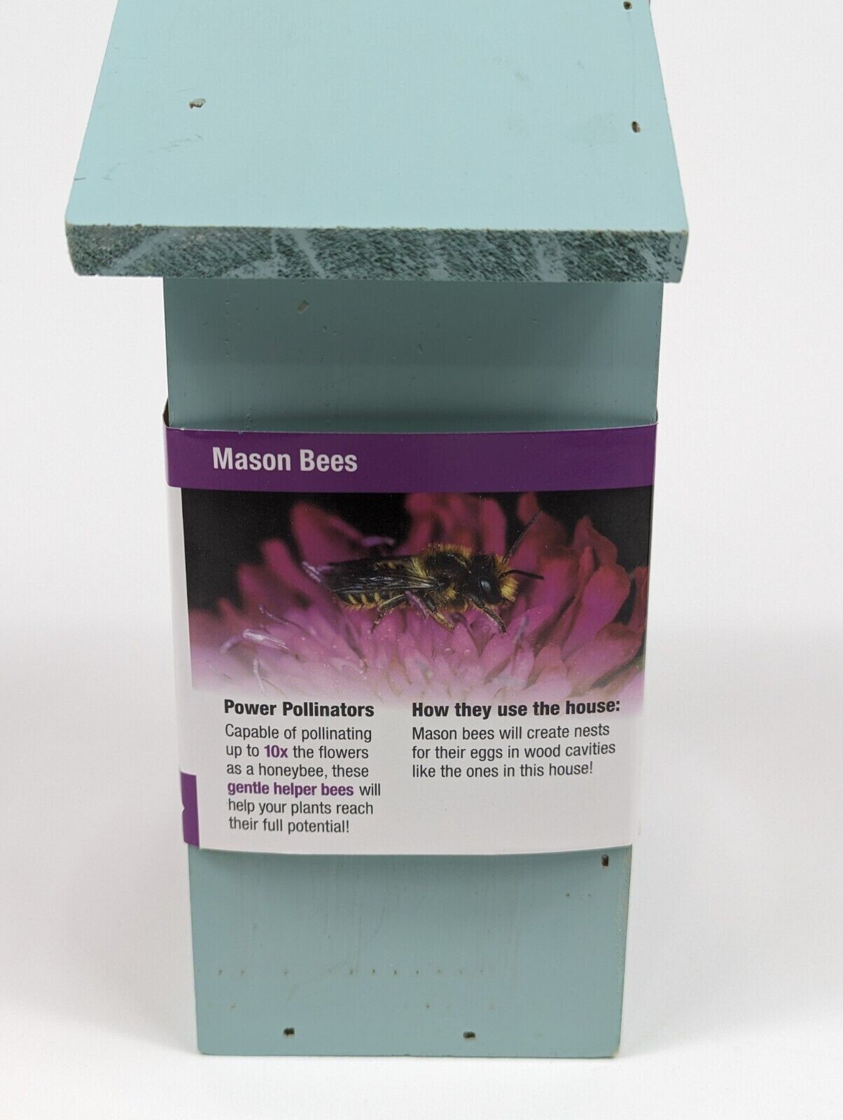Lot of 6 Blue Nature’s Way Better Garden Pollinator Bug Mason Bee House Wooden