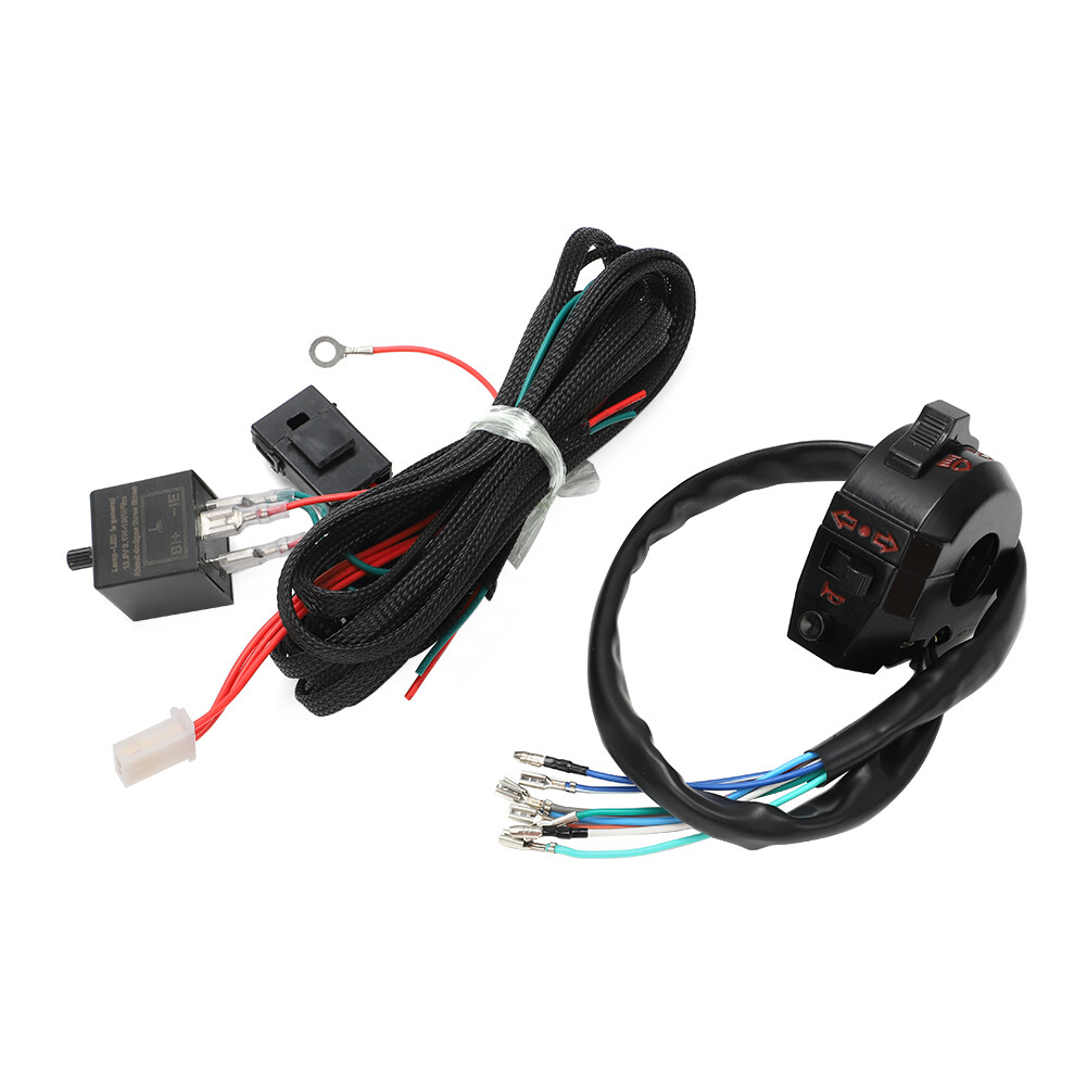 4X Universal Motorcycle Indicator Wiring Loom Harness Relay Kit Turn Signals