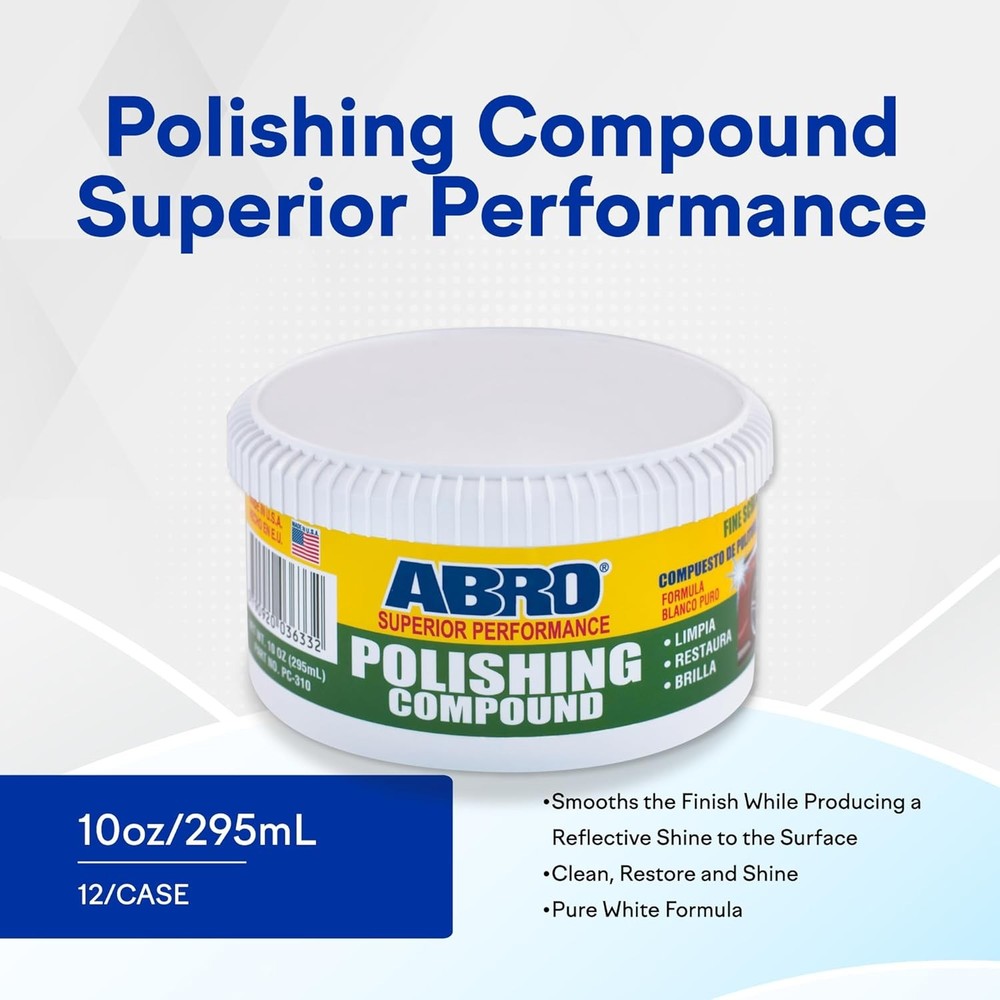 ABRO Superior Performance Car Polishing Compound 10 Oz,