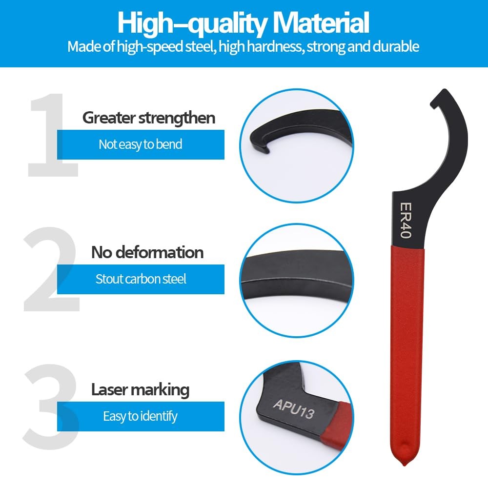 6pcs Coilover Spanner Wrench Set, C-Shape Shock Spanner Hook Wrench Tools, for