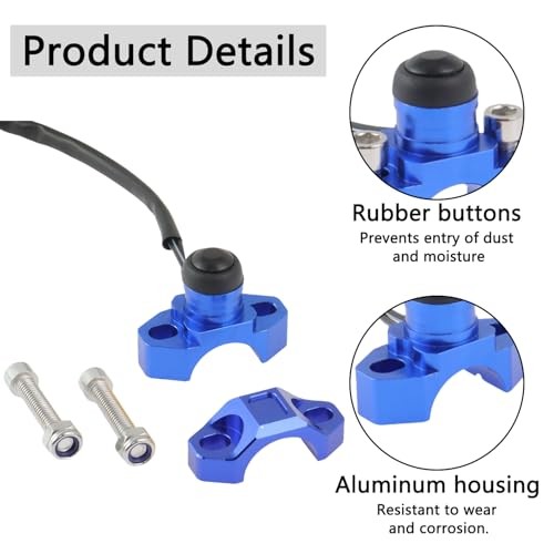 Universal Motorcycle Engine Stop Start Kill Switch Button Blue(Black Button)