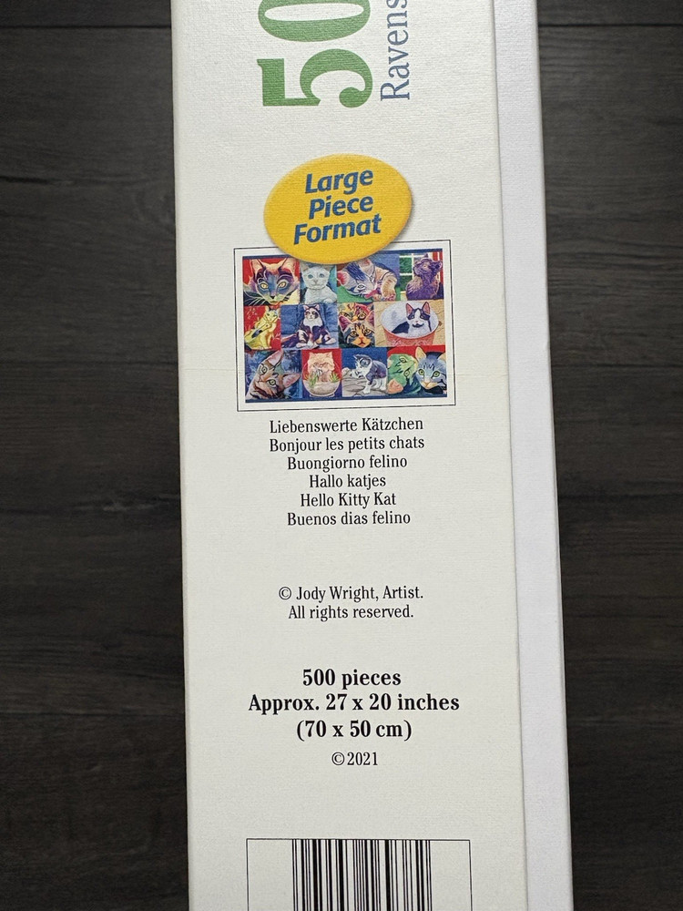 Ravensburger Hello Kitty Kat 500 Piece Puzzle Large Piece Format - Complete