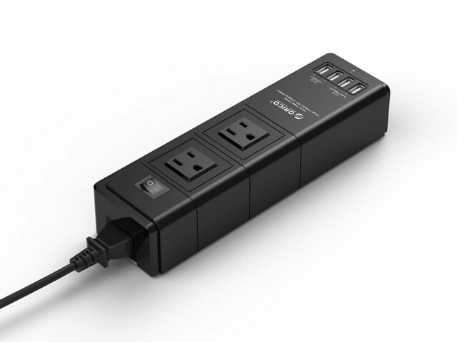 Surge Protector with USB Super Charger - Black