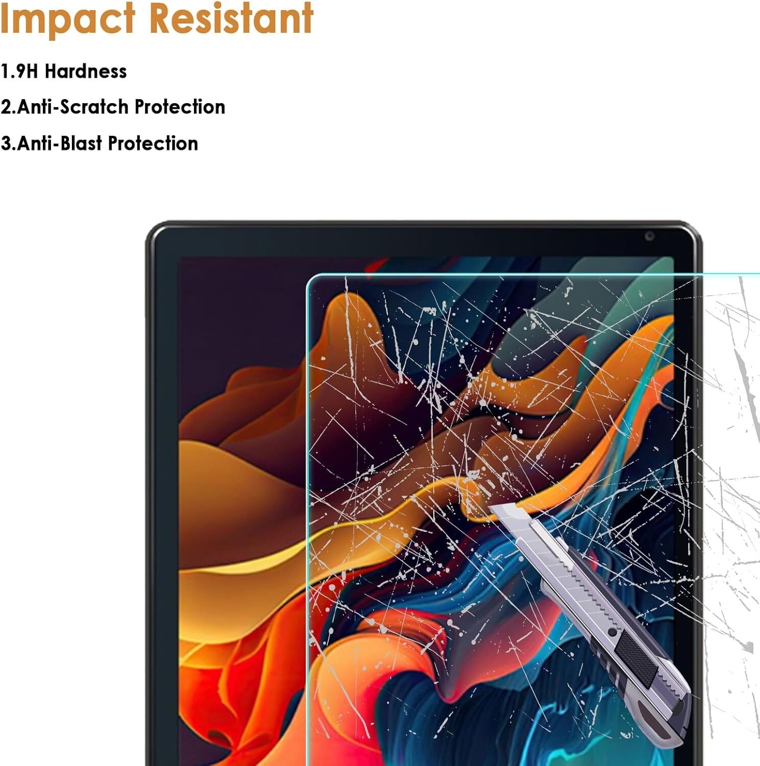 (2 Pack) Screen Protector For 10.1" Android Tablet (Model: C107) Tempered Glass