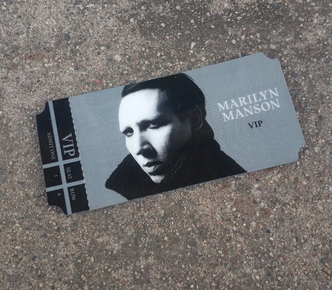 Marilyn Manson Tour VIP Ticket NEW
