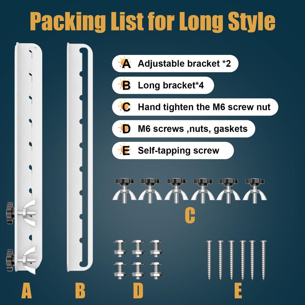 JAOTREL Solar Panel Mount, 16 in with Foldable Tilt Legs Adjustable White