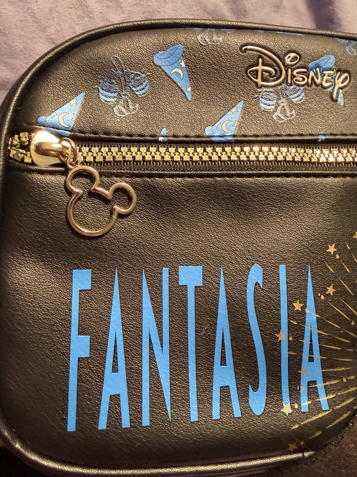Disney Primark Embroidered Fantasia Sorcerer Mickey Mouse Crossbody Bag-NWT
