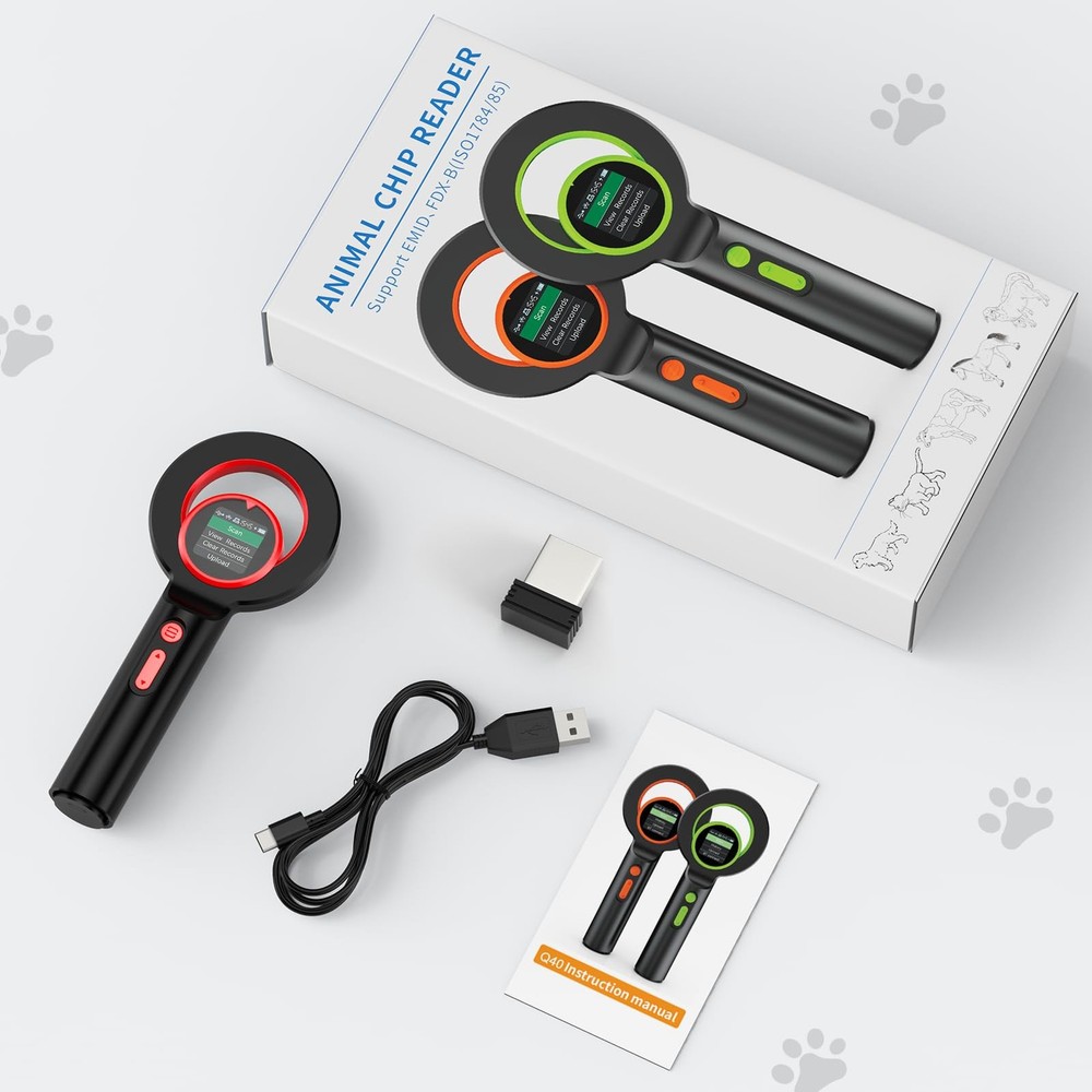 Pet Microchip Scanner ISO11784/85/FDXB/EMID Wireless Bluetooth USB Reader
