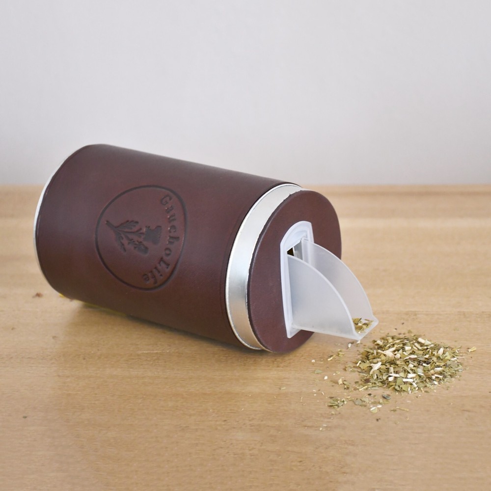 Yerba Mate Container Argentinian Mate Gourd Cup Leather Accessory Yerbera