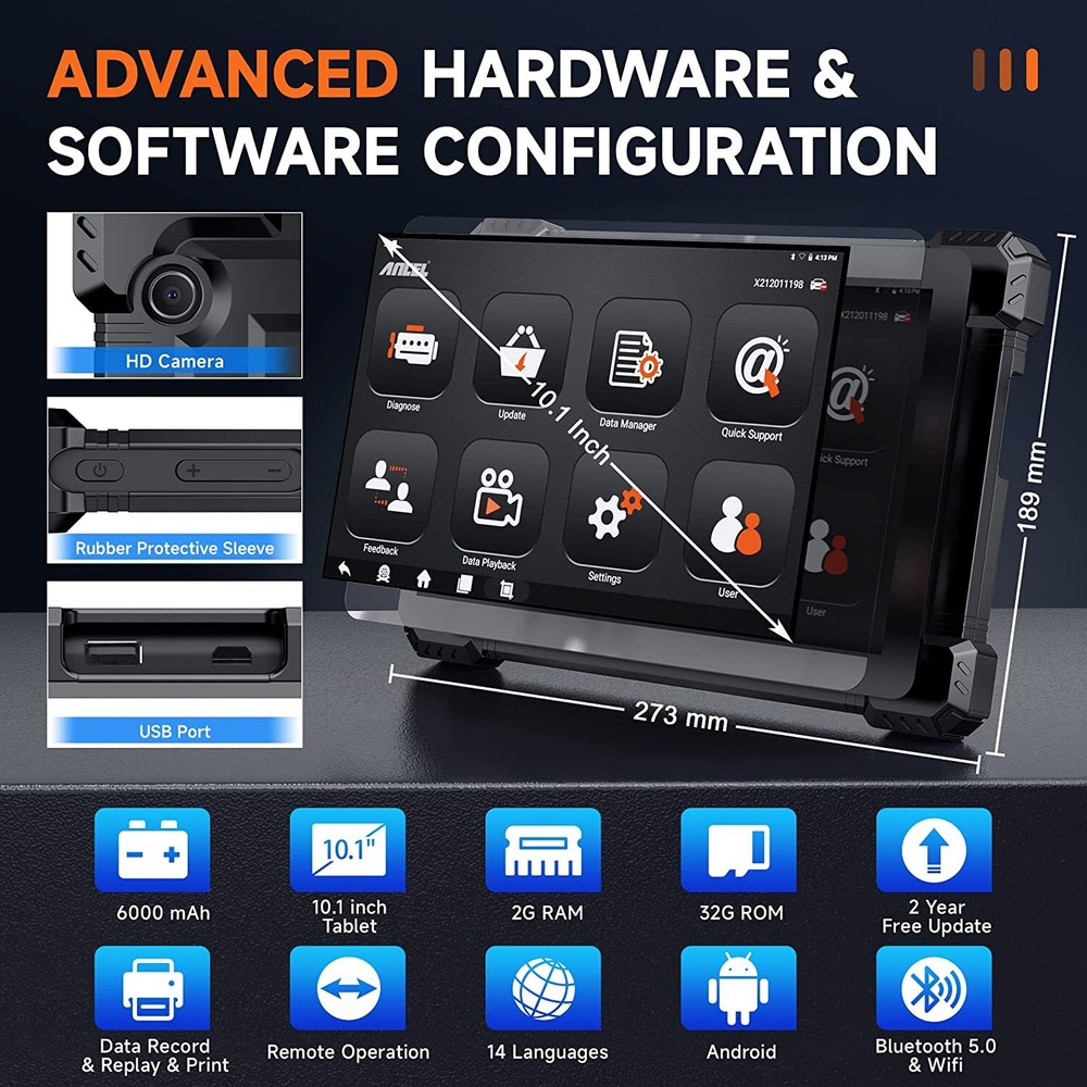ANCEL X7HD Heavy Duty Truck Diagnostic Scanner DPF Regen Tool OBD2 Code Reader