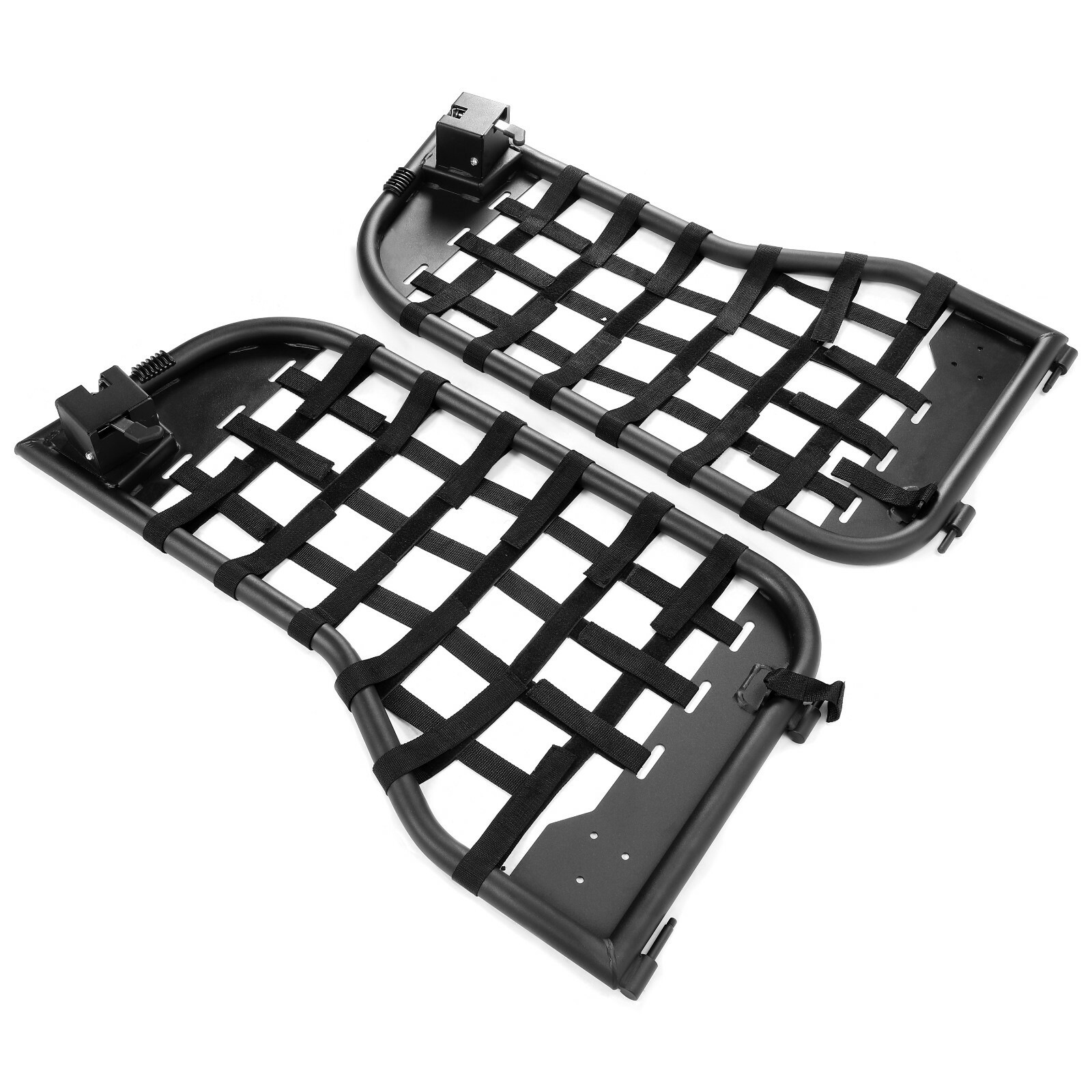 Black Tubular Trail Door With Side Mirror For 1976-1995 Jeep CJ7/YJ Wrangler 2DR