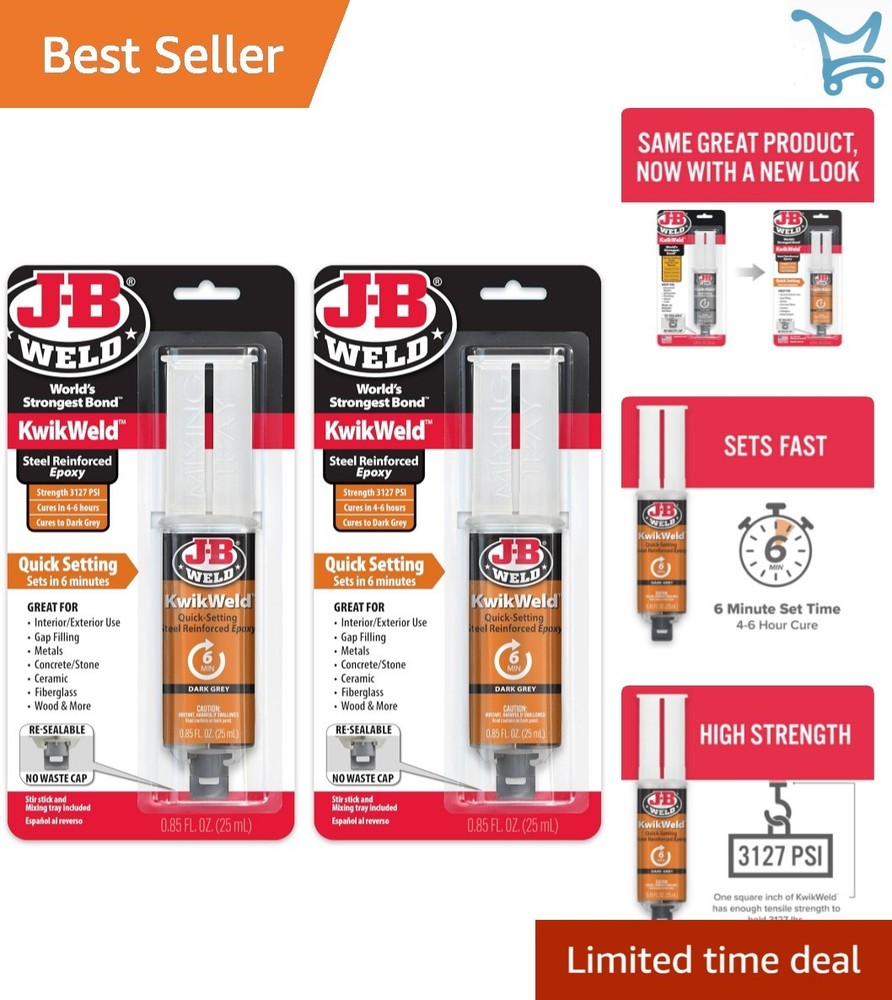 Epoxy Set 25ml 2 Pack Waterproof Dark Grey High Strength Quick Fix