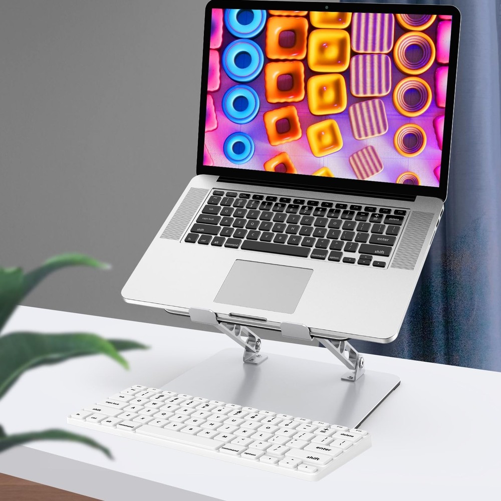 Laptop Stand for Desk, Adjustable Laptop Riser, Metal Foldable Computer Stand...