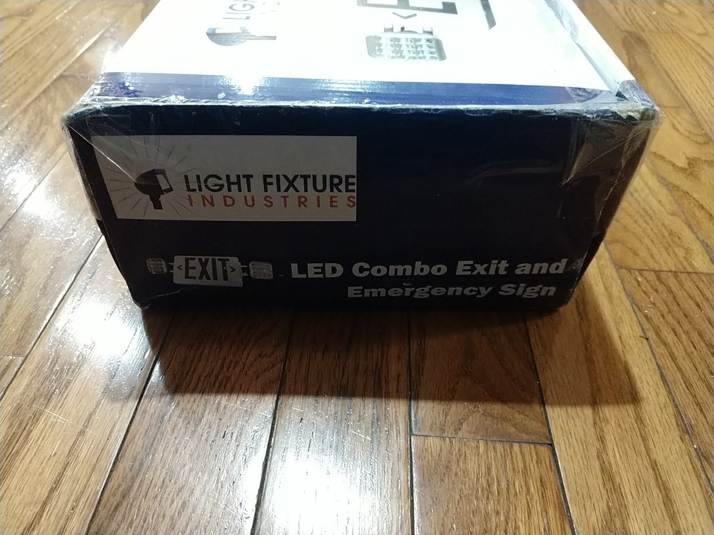LFI Lights White With Red LED Exit Sign Emergency Light Double Faced