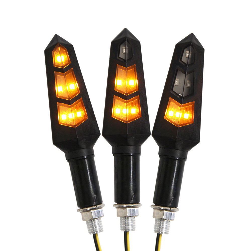 2PCS Universal Motorcycle Front Rear LED Amber Turn Signals Blinker Indicator