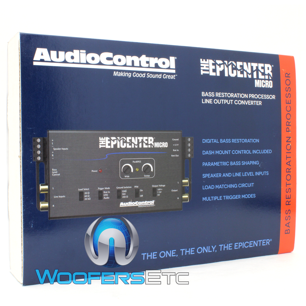 AUDIO CONTROL MICRO EPICENTER DIGITAL BASS ENHANCER SPEAKER & LINE LEVEL INPUTS