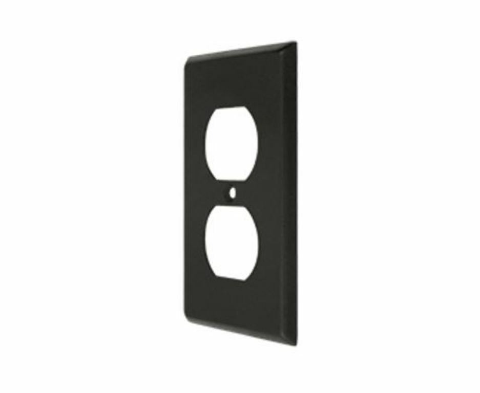Plug Plate Double Outlet Solid Brass 8 Finishes by Deltana