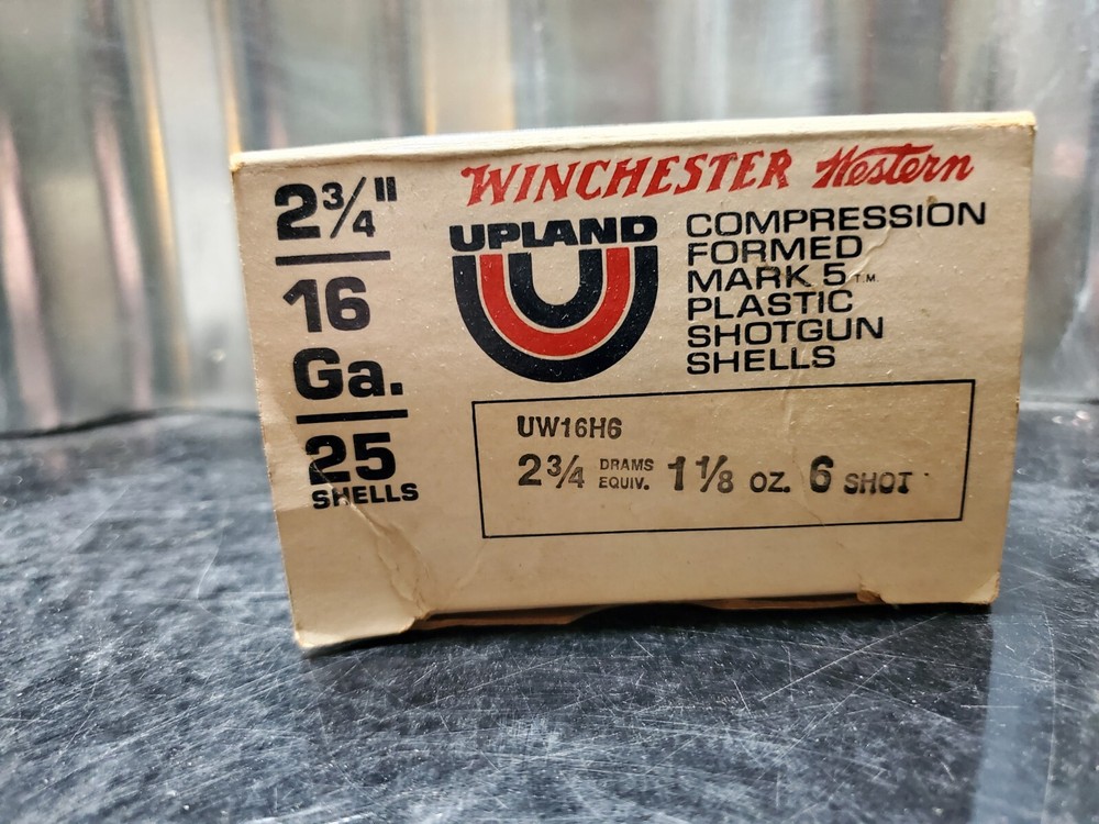Winchester Western Upland 16 GA Plastic Shotgun Shells Empty Box