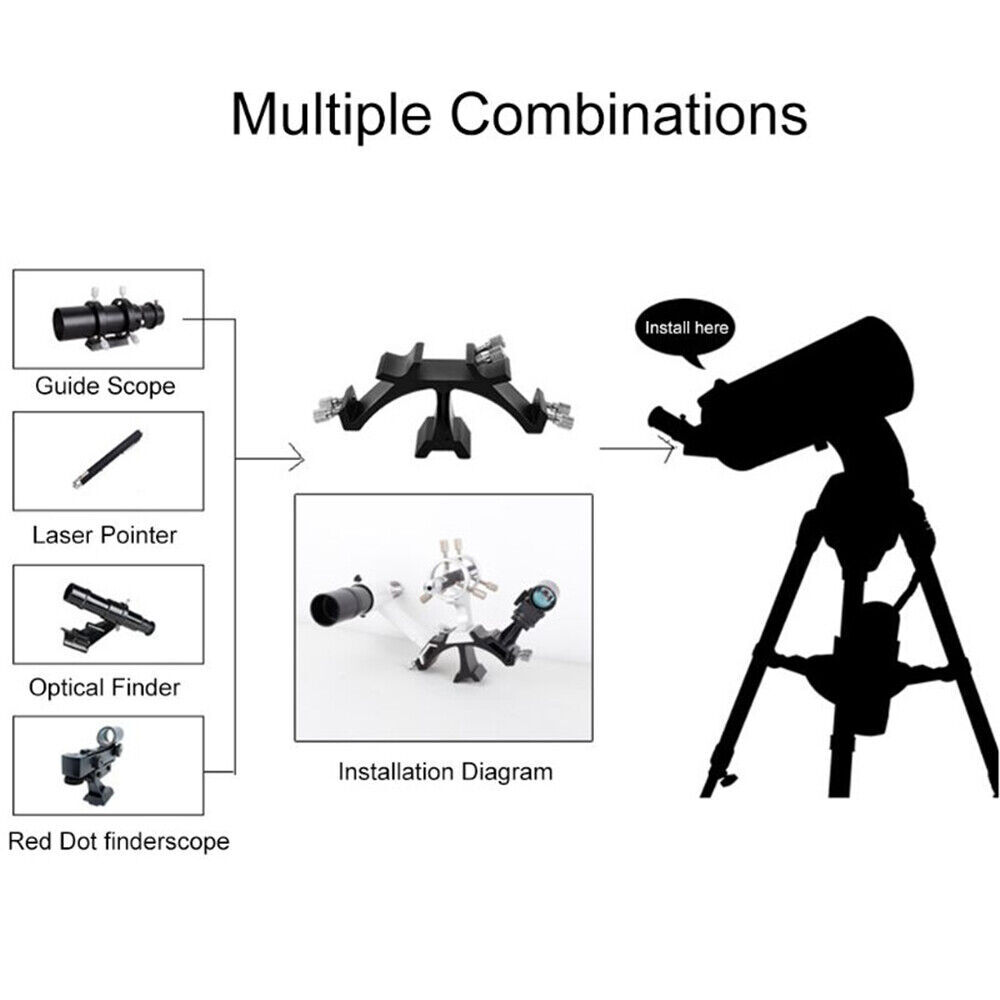 3-Head Finderscope Mounting Bracket Compatible with Astronomical Telescope