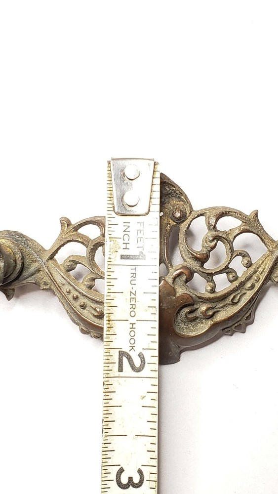 Solid Brass Dresser Drawer Pull Back Plate 4.5" Scroll