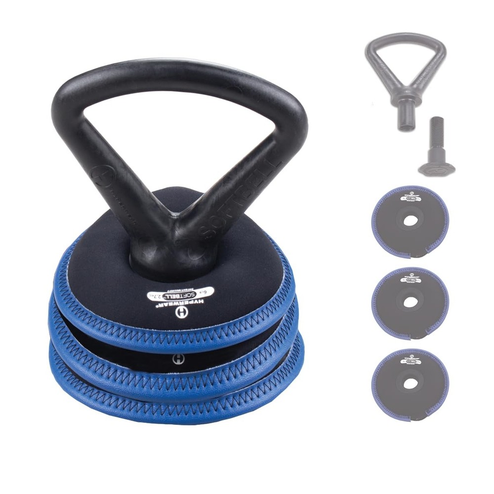 SoftBell Adjustable Kettlebell, 18 lbs, Soft Weight Plates & Rubber Base, Com...
