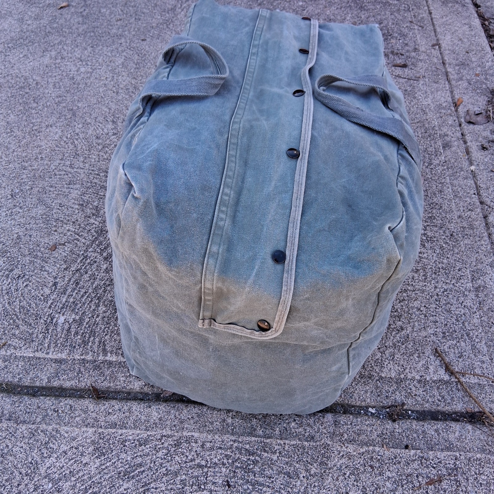 Vtg Large Kit Bag Flyers Sage Green US Military Duffle Canvas 22" x 13" x 16"