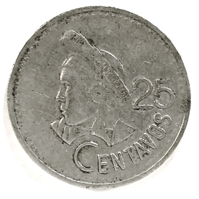 1991 Guatemala 25 Centavos World Coin