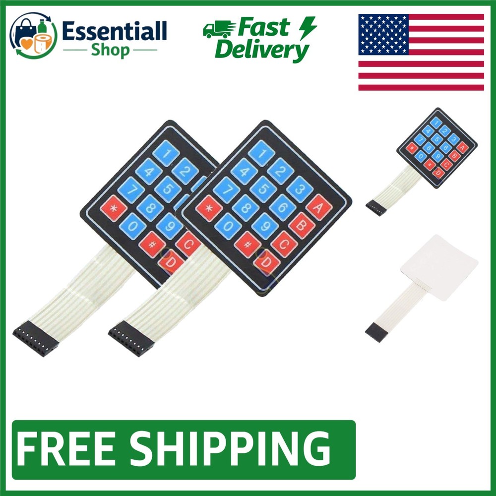 Durable 16 Key Membrane Switch Keypad Compatible with Arduino - 3PCS Set