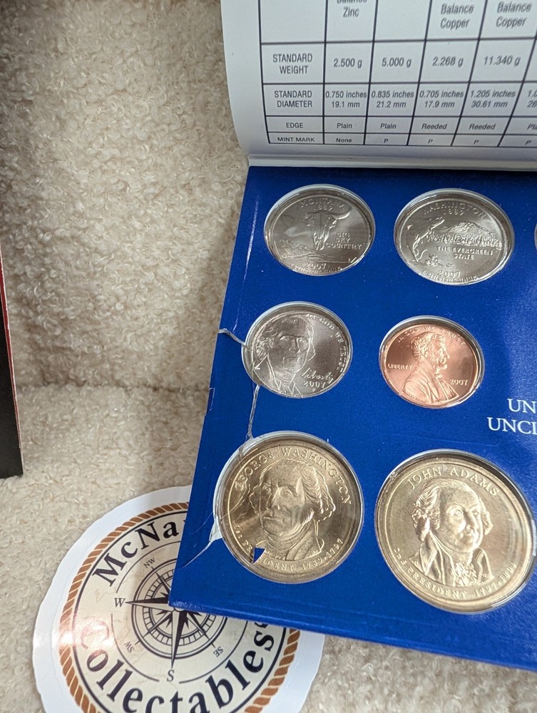 2007 P & D US Mint Complete Uncirculated Set 28 Coins w/ COA *Damaged Packaging*