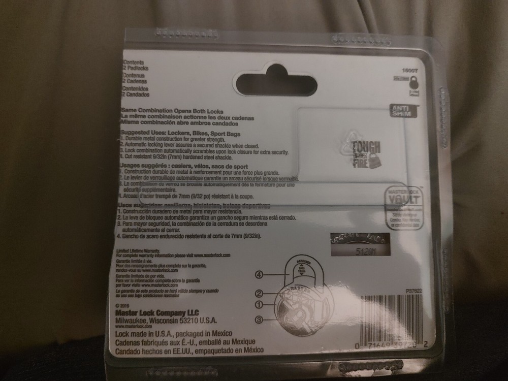 Master Lock Combination Lock 1500T NEW!