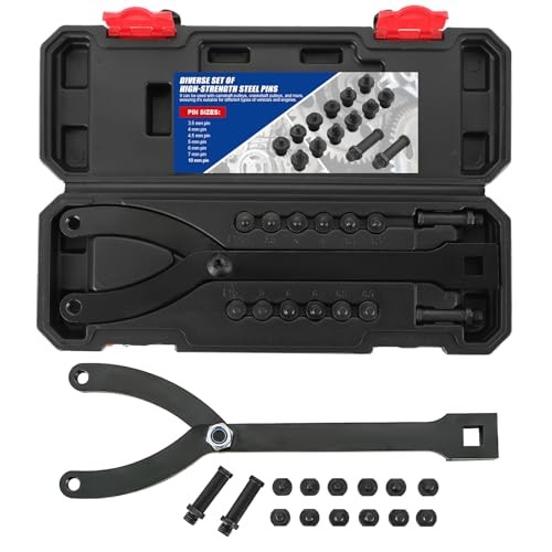 Variable Pin Spanner Wrench, 15PCS Universal Pulley Holder Tool Kit, 1/2"