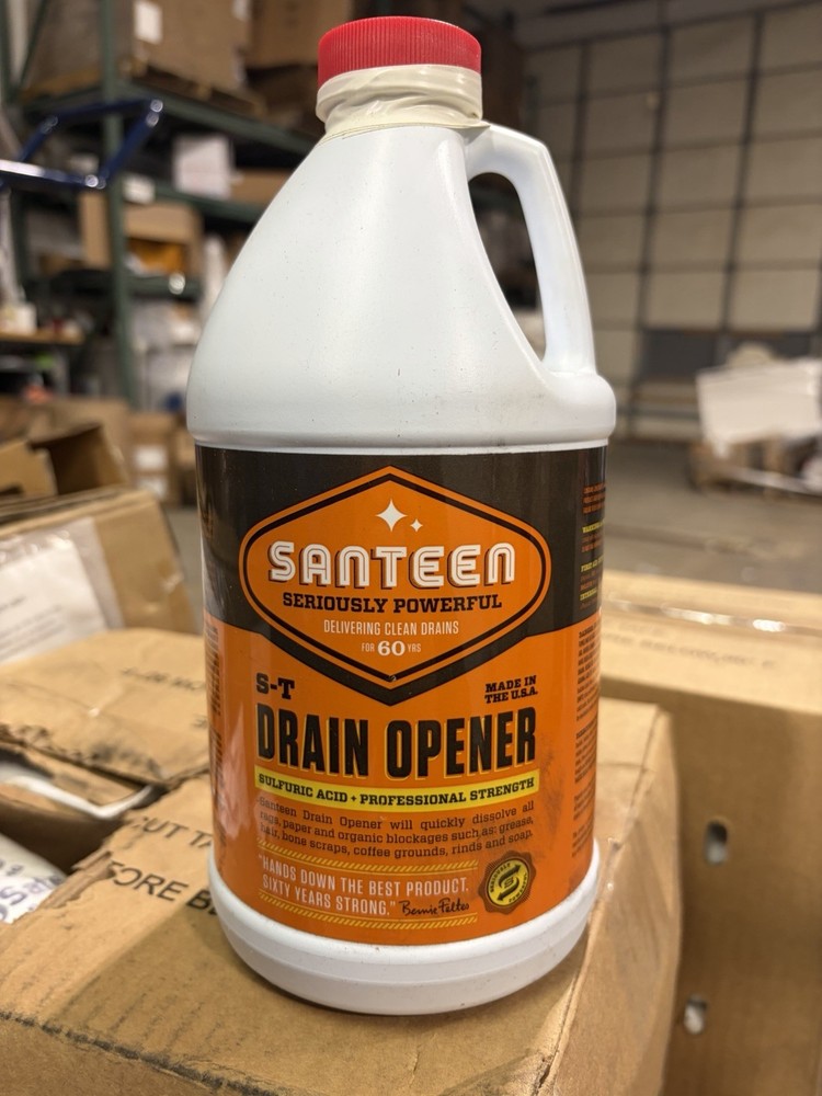 Santeen Drain Opener 64 Oz | Dissolves Grease & Organic