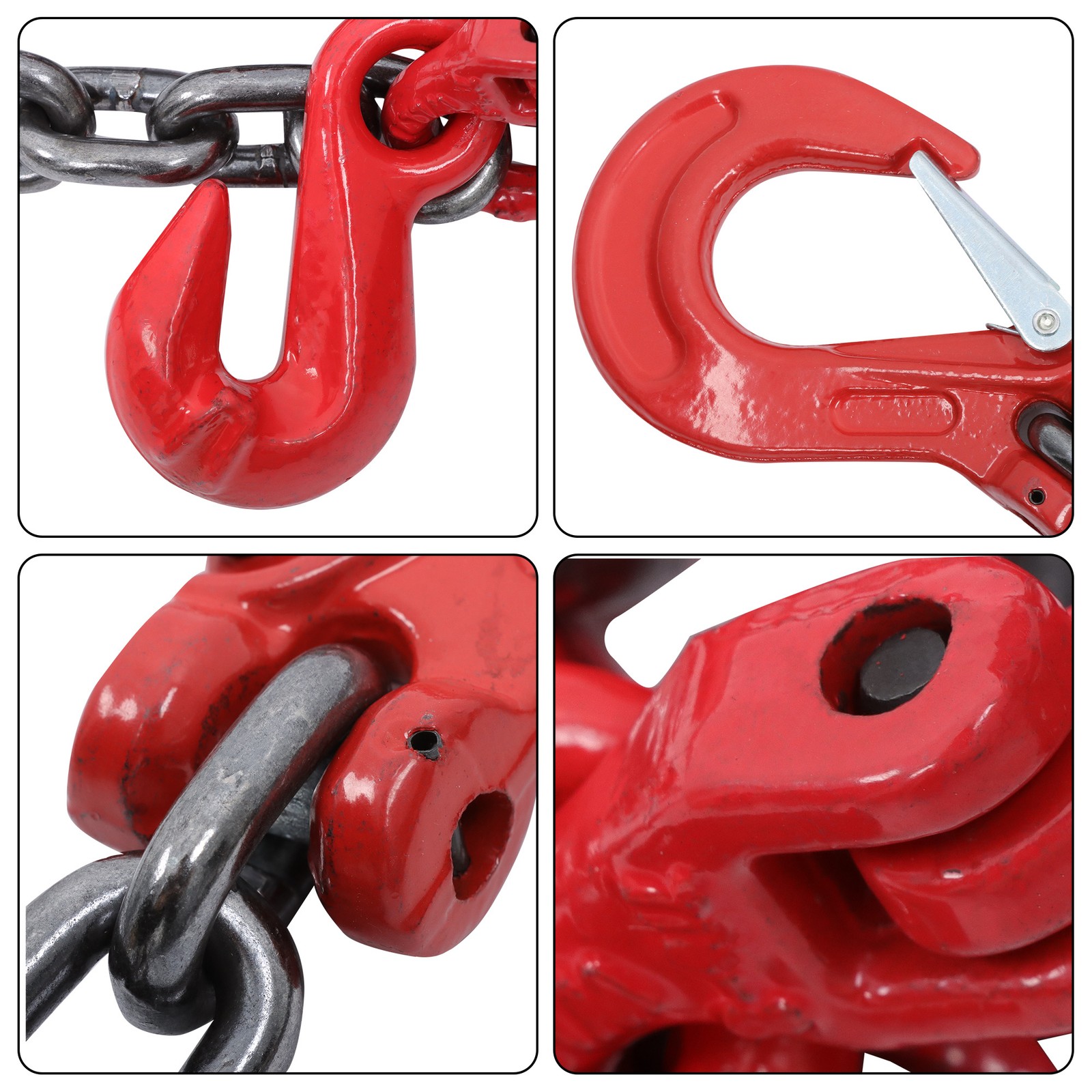 11000 lbs 5/16" x 5' Chain Sling 4 Legs G80 Lifting Chain with Grab Hooks