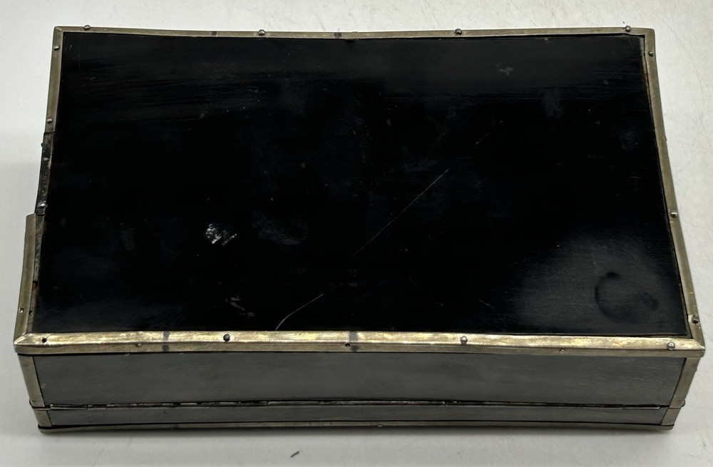 Buddhist Gau Prayer Box, Silver, Lacquer, Repousse, Ghau