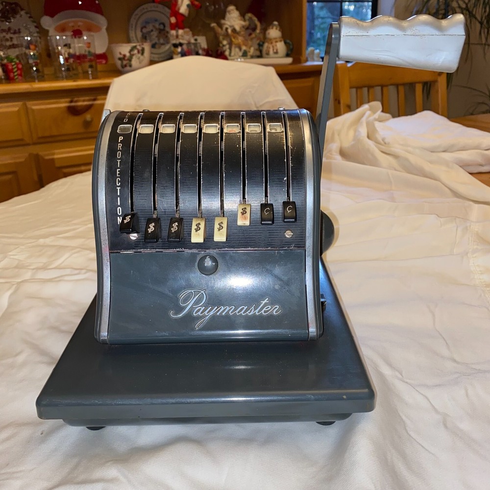 1982 Paymaster Pay Scale, Used, Good Condition, Working, Grayish black, Vintage