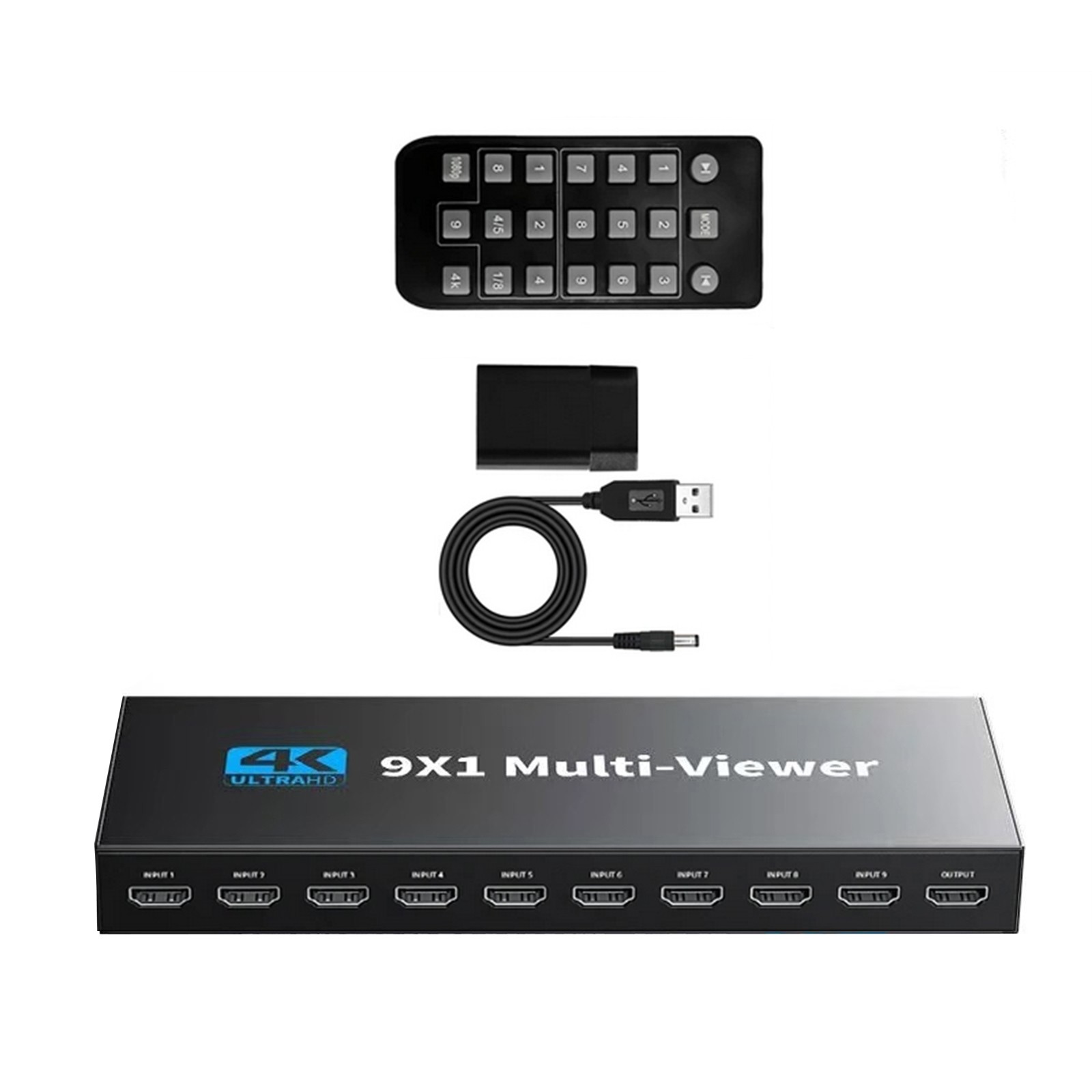 HDMI 9x1 Multiviewer 4K 30hz 9 In 1 Out 1080P Screen Multi-Viewer Switch Box