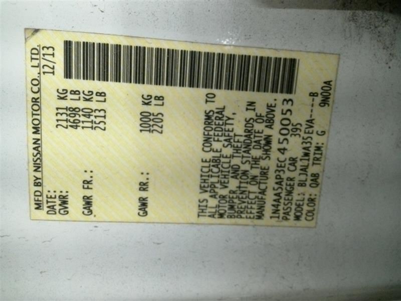 MAXIMA 2014 Fuse Box Cabin 1042174821