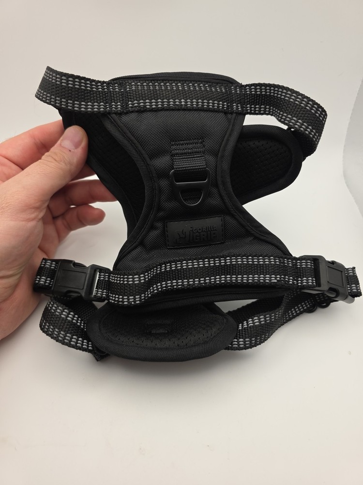 Nib Gorilla Grip Dog Harness No-Pull Black  Comfortable Durable Handle  Small