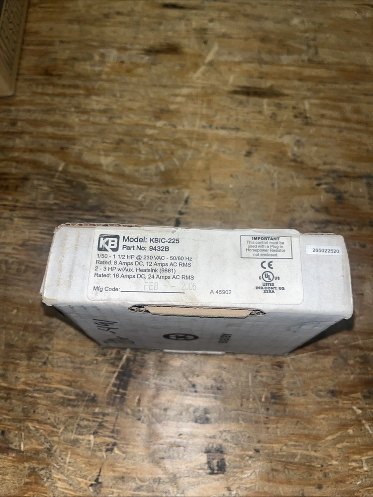 KB, SOILD STATE VARIABLE SPEED DC MOTOR CONTROL, #KBIC-22S,  DR-491
